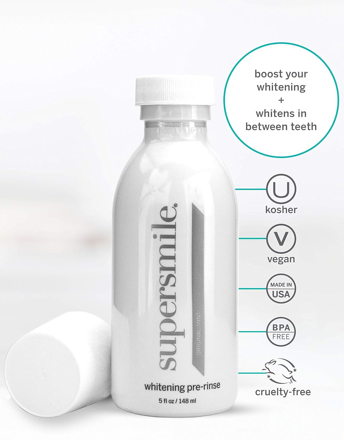 Supersmile Whitening Pre-Rinse - Clinically Formulated Mint Mouthwash for Brightening Teeth | 5 Fl Oz