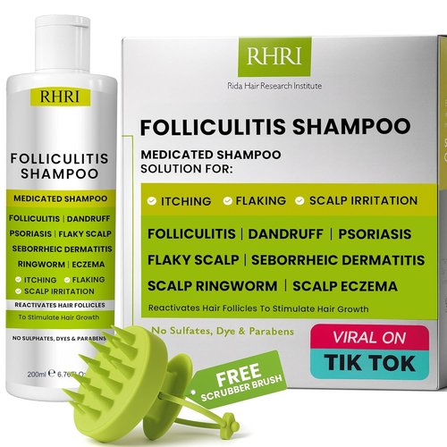 Folliculitis Shampoo - Antifungal Treatment for Seborrheic Dermatitis & Dandruff | Soothes Itchy Scalp