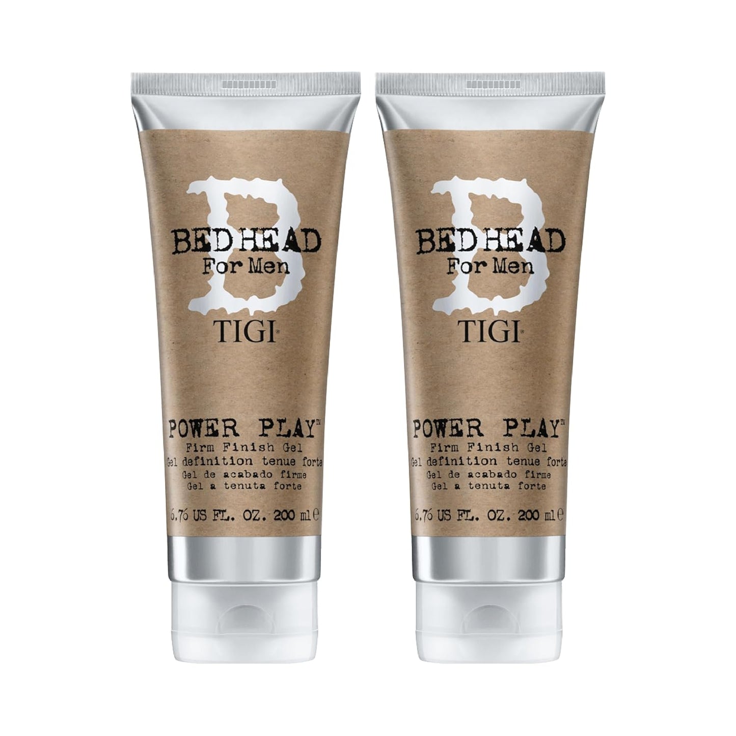 TIGI Bed Head Hair Gel for Men - Power Play 2-Pack | Firm Finish & Anti-Humidity, 6.76 Oz Each