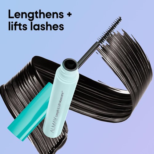Almay Lengthening Mascara - Volume & Lift for Hypoallergenic Eye Makeup | 010 Blackest Black, 0.24 fl oz