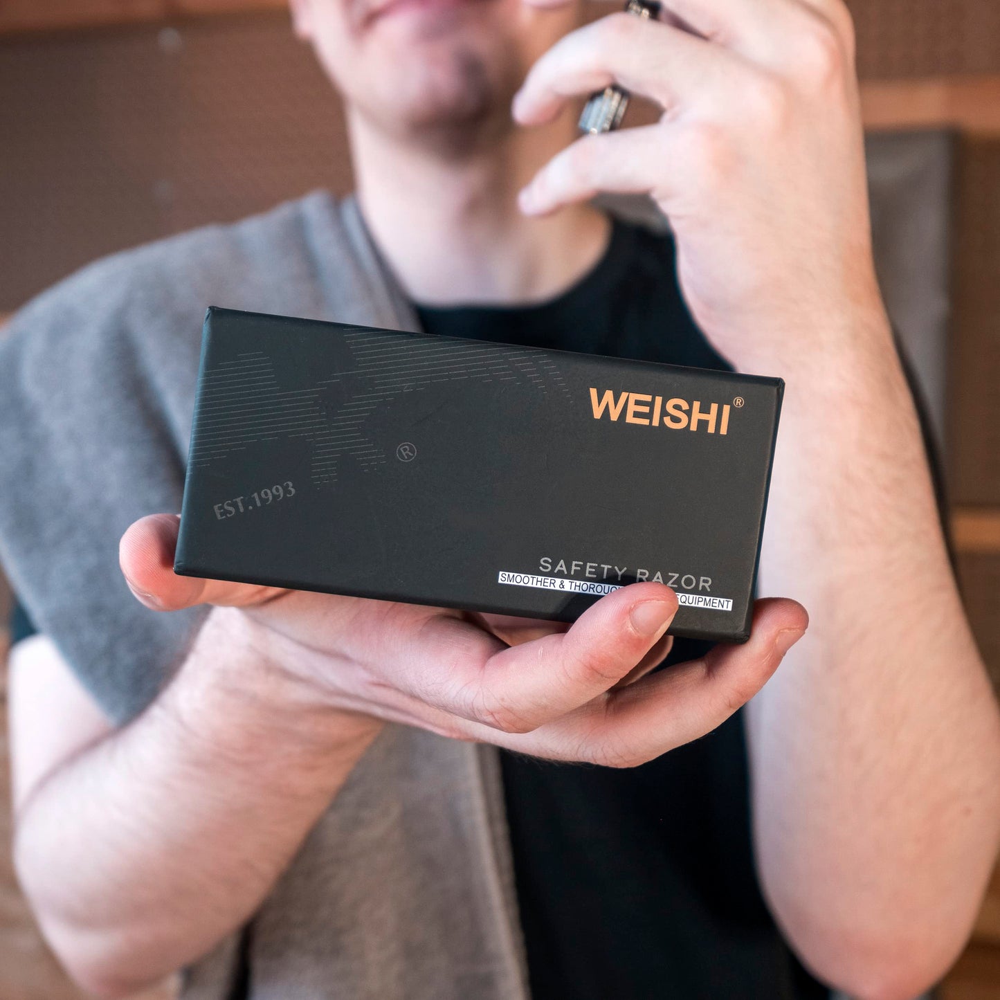 WEISHI Butterfly Open Double Edge Safety Razor Chrome Short Handle Reusable Eco Friendly Razor