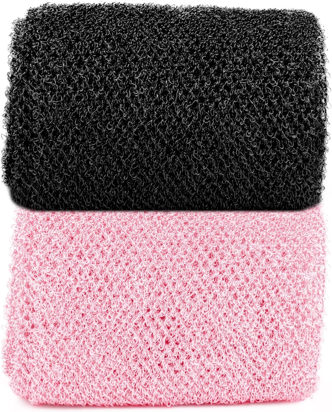Skiennix Long African Exfoliating Net - 2 Pcs Nylon Bath Sponge Scrubber for Deep Cleansing