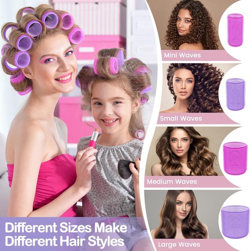 ELASO 33-Piece Hair Rollers Set - Self-Grip Rollers for All Hair Types | Includes Clips & Storage Bag