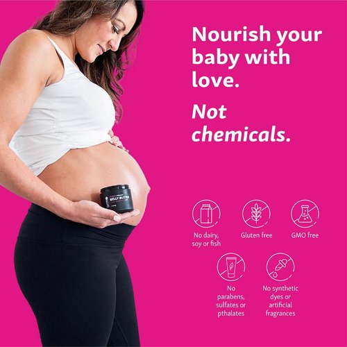 Glow Organics Belly Butter - Nourishing Stretch Mark Cream for Pregnancy | 8 oz