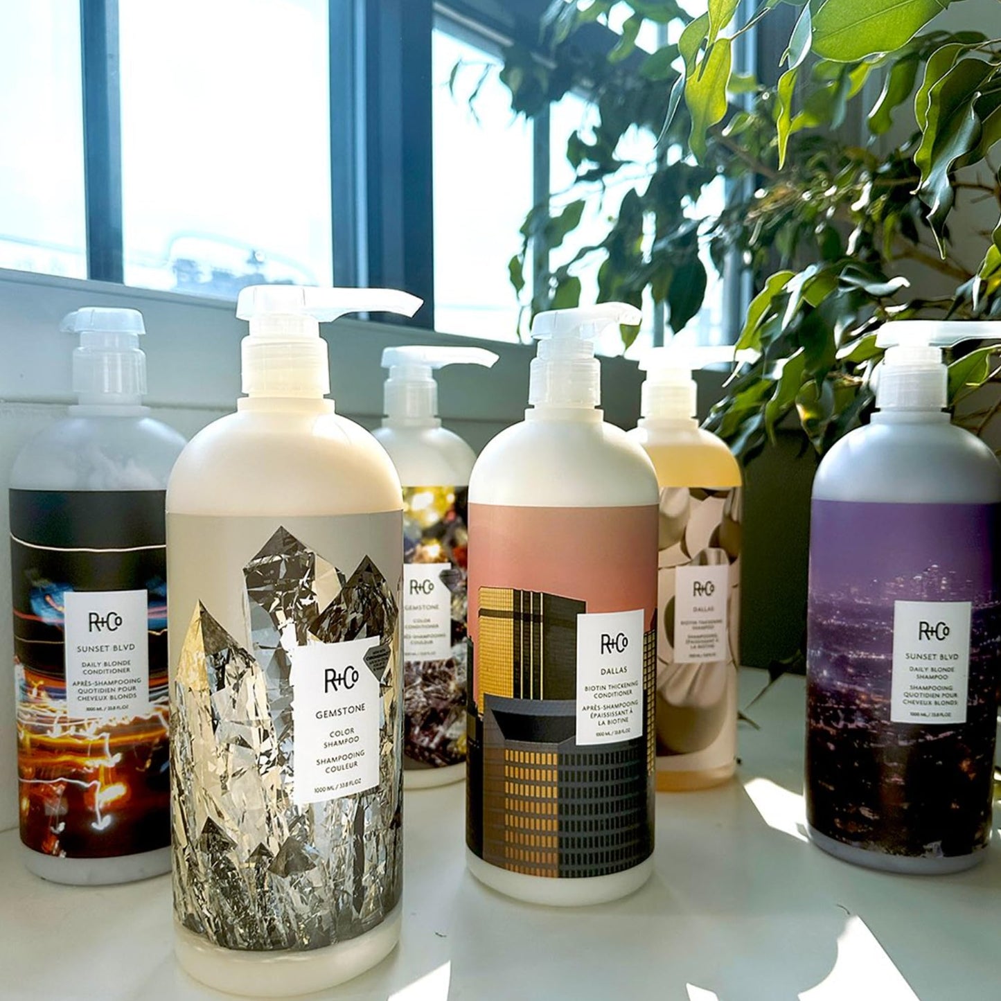 R+Co Gemstone Color Conditioner Retail Liter | Prolonged Color Vibrancy, Repairs + Nourishes Hair | Vegan + Cruelty-Free | 33.8 Oz