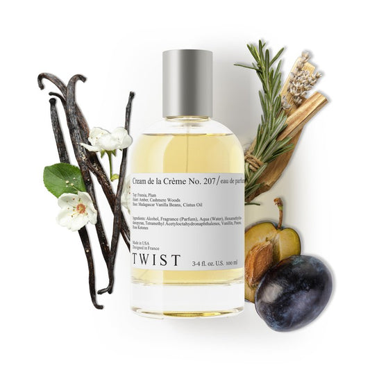Twist Cream de la Crème No. 207- Inspired by Byre. Vanille Antique, Long-Lasting Perfume for Women and Men, Vegan, Clean Ingredients, Plum & Freesia, Unisex Fragrance - Spray 100 ml | 3.4 fl. oz.