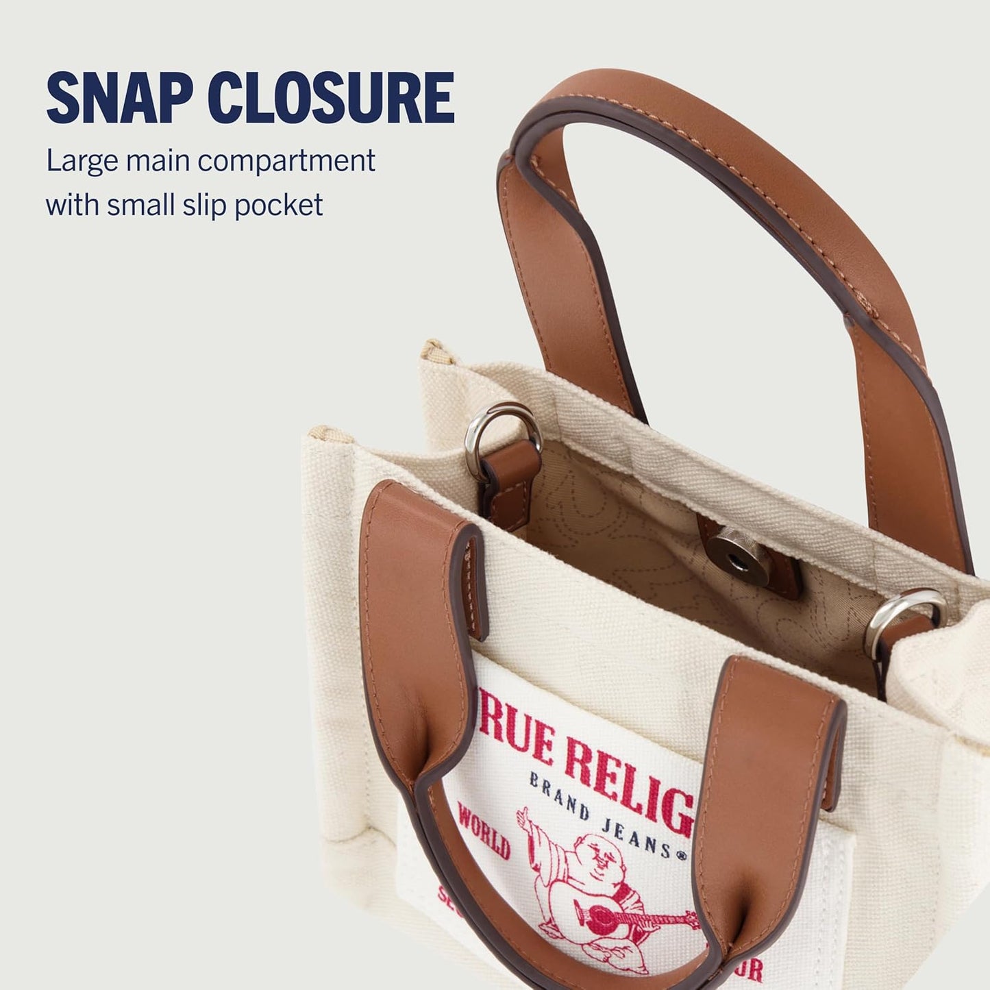 True Religion Tote Bag - Women's Mini Travel Shoulder Bag with Adjustable Strap | Versatile & Stylish