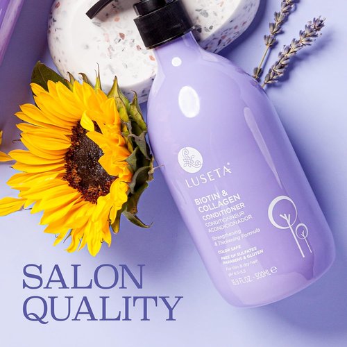 Luseta Biotin & Collagen Conditioner - Thickening Hair Loss Treatment | 16.9oz Argan Oil Infused, Sulfate & Paraben Free