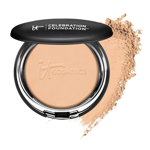 IT Cosmetics Celebration Foundation - Full Coverage Anti-Aging Powder Makeup | Blurs Pores & Fine Lines - 0.3 oz