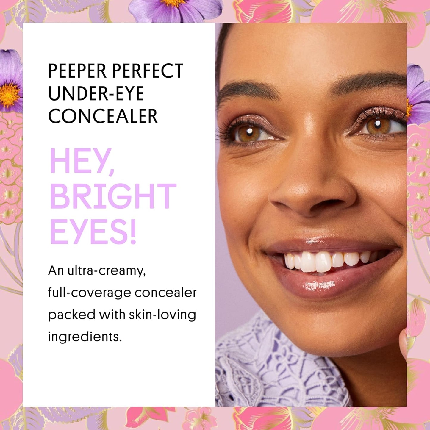 Winky Lux Peeper Perfect Under Eye Concealer - Full Coverage Brightener with Collagen & Hyaluronic Acid (Light Beige)