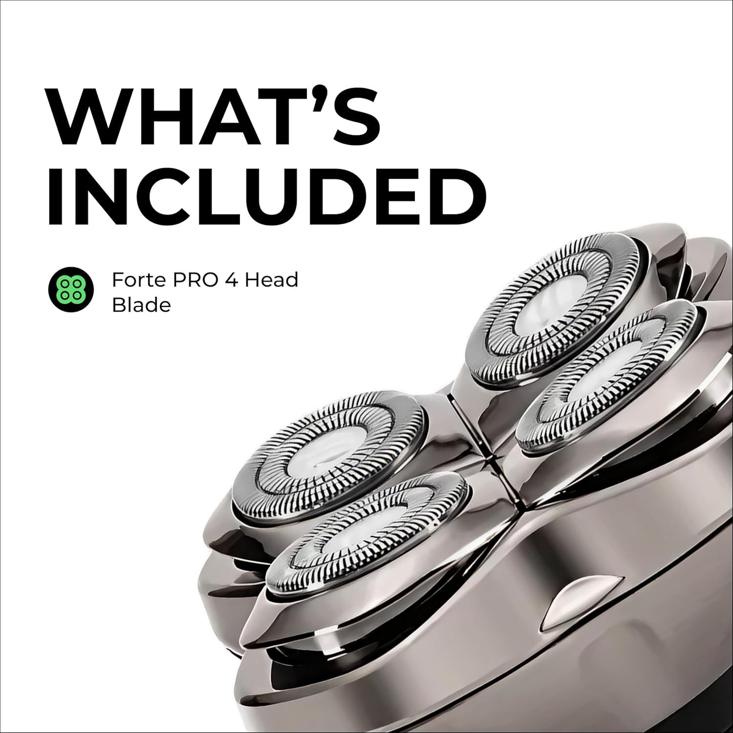 Skull Shaver Forte PRO 4 Head Replacement Blade - Japanese Stainless Steel for Wet & Dry Shaving | Compatible with Pitbull, Palm & Butterfly Kiss Shavers