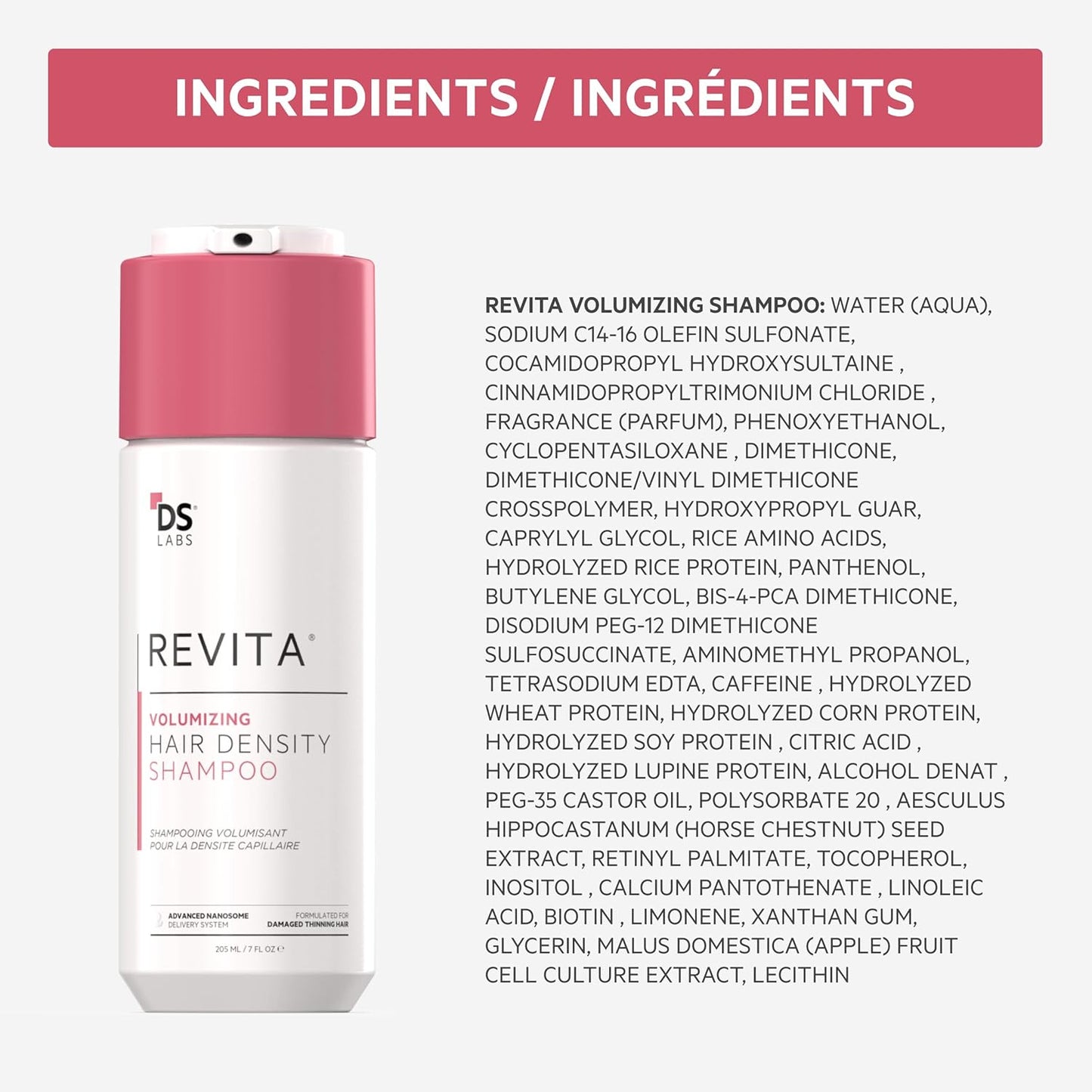 DS Labs Revita Volumizing Shampoo & Conditioner - Weightless Root Lift for Fine, Thinning Hair | Sulfate-Free, Color-Safe (205 mL Each, 2 Count)