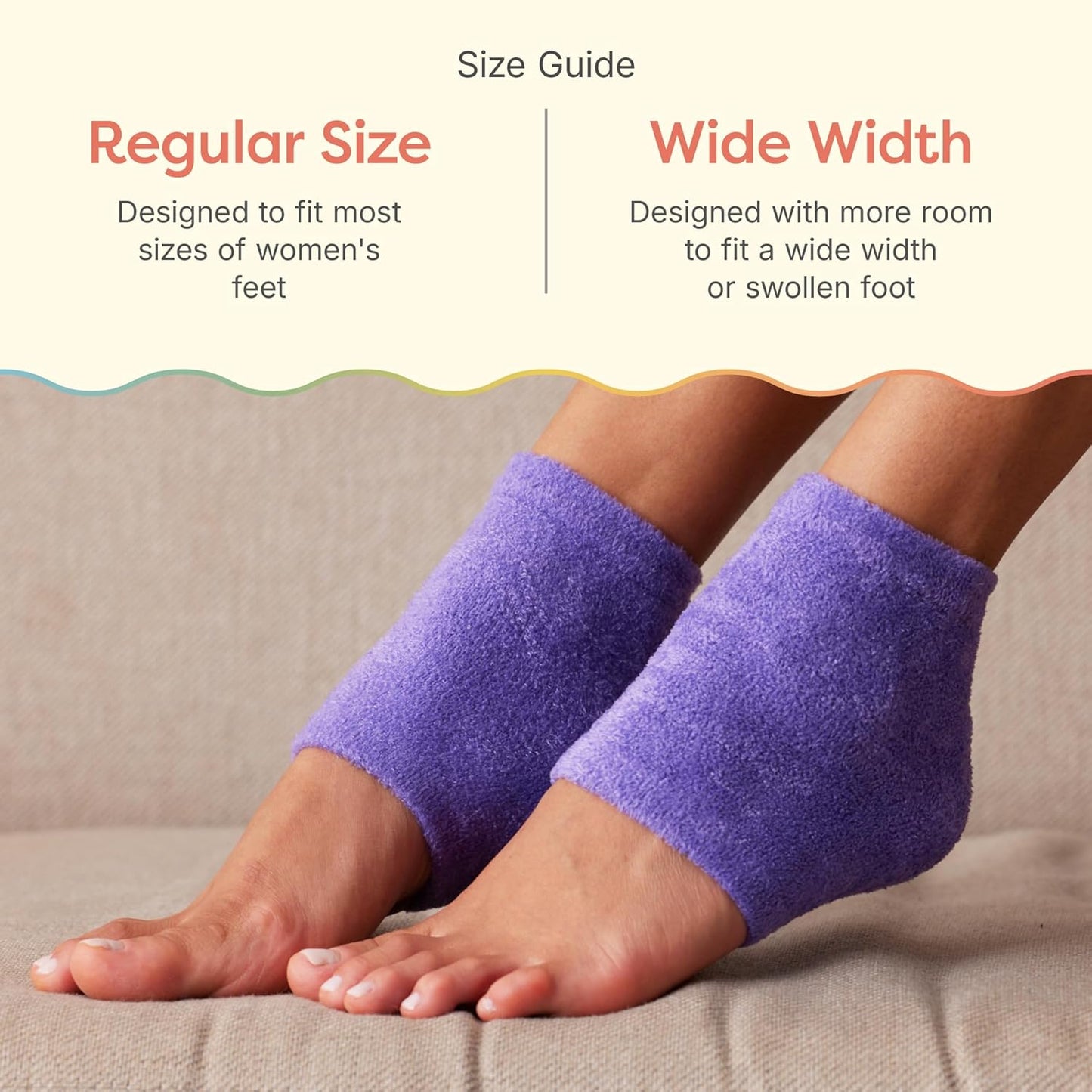 ZenToes Moisturizing Heel Socks - Cracked Heel Treatment with Vitamin E & Olive Oil | Fuzzy Lilac Purple, Regular Size