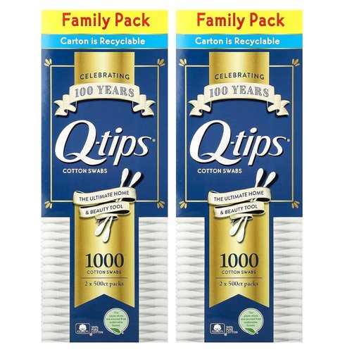 Q-tips Cotton Swabs - Family Pack | 1000 Total Swabs for Gentle Cleaning and Care