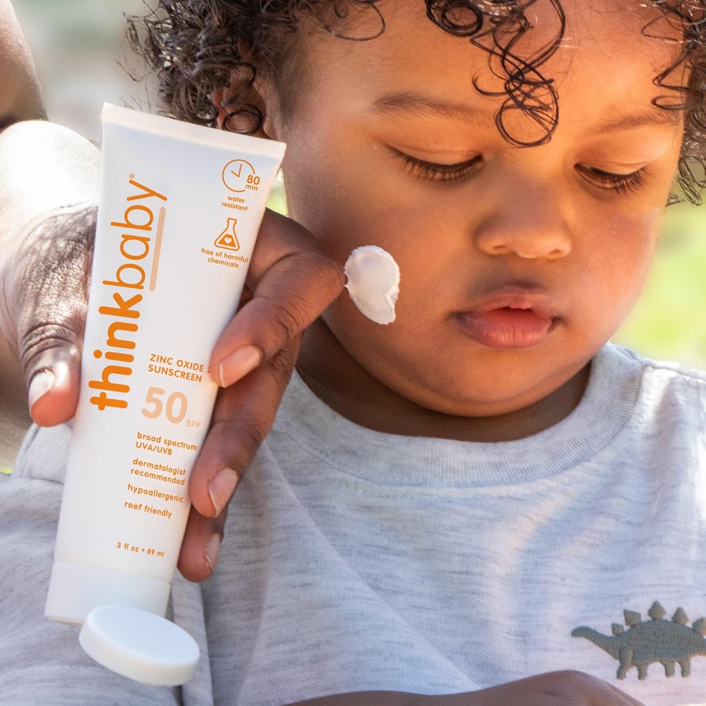 Thinkbaby SPF 50+ Baby Sunscreen - Natural Mineral Formula, Water Resistant, 3 Oz - Safe UVA/UVB Protection