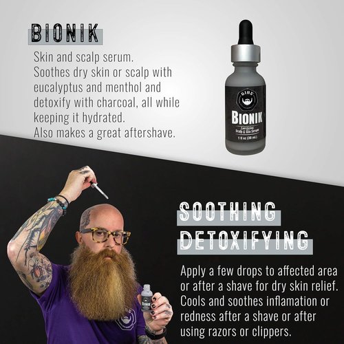 GIBS Grooming Bionik Scalp & Skin Serum - Energizing Formula, 1 Fl Oz for Healthy Hair