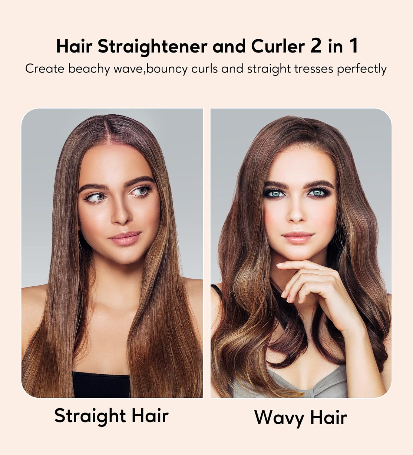 Terviiix Flat Iron Hair Straightener - Ceramic & Tourmaline for Smooth, One-Swipe Results | 1-3/4 Inch Wide