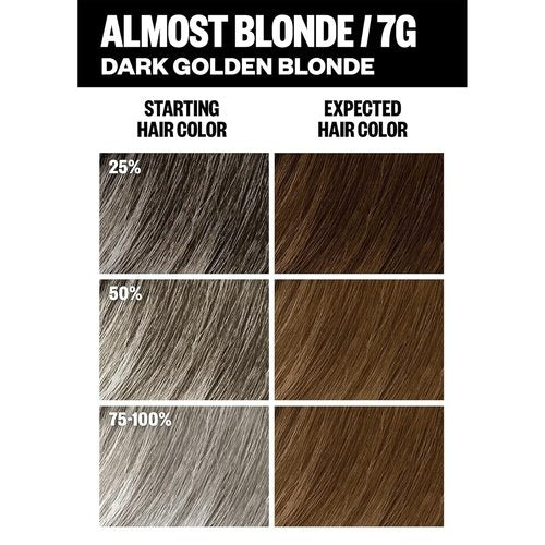 IGK Permanent Hair Dye Color Kit - 7G Almost Blonde | Dark Golden Blonde | 100% Gray Coverage, Strength & Shine