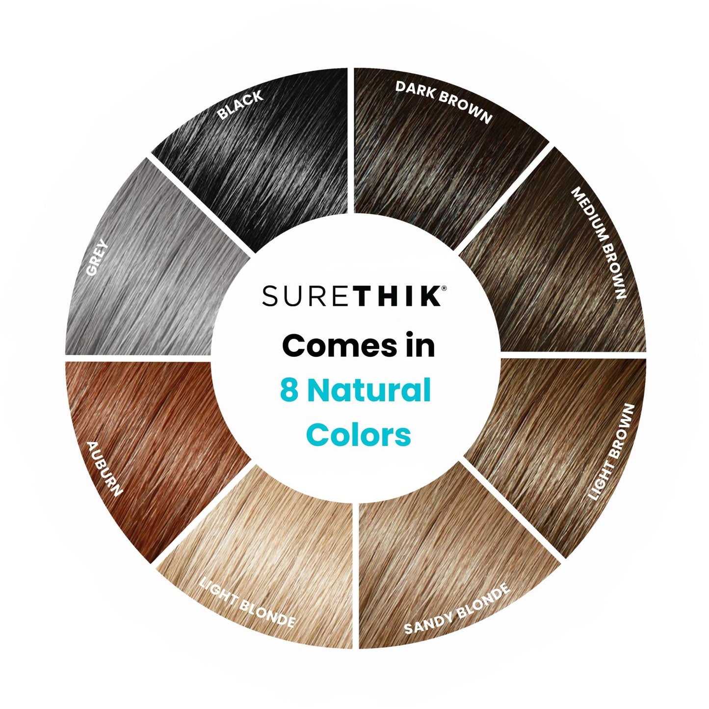 SURETHIK Hair Fibers, 30g (Auburn), Fills Thinning Hair for Visibly Fuller Look, Conceals Bald Spots, Natural Look, For Men & Women