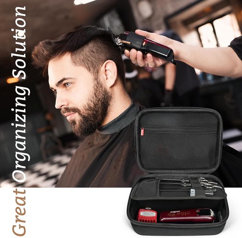 ProCase Hard Travel Case - Hair Clippers Organizer with Storage for Wahl, Andis, Hatteker & More - Black