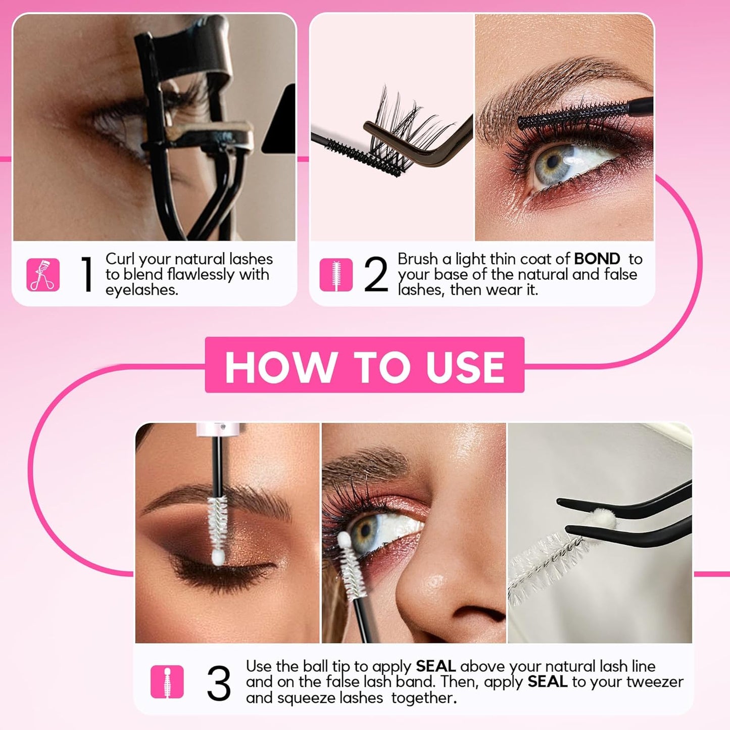 LA MAESII Lash Cluster Glue - 2-in-1 Bond and Seal for Eyelash Clusters | Waterproof, Strong Hold, 10ml