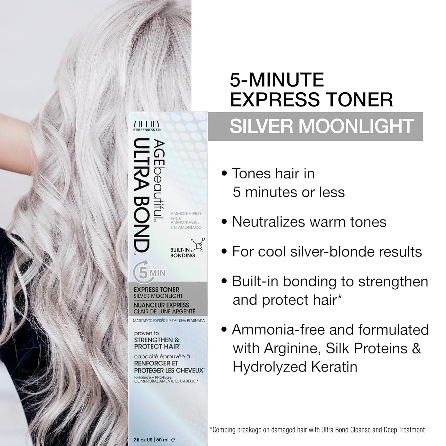 AGE Beautiful Demi Liqui-Creme 5-Minute Express Toner - Enhance Gray Hair, Ammonia Free, Nourishing Shine