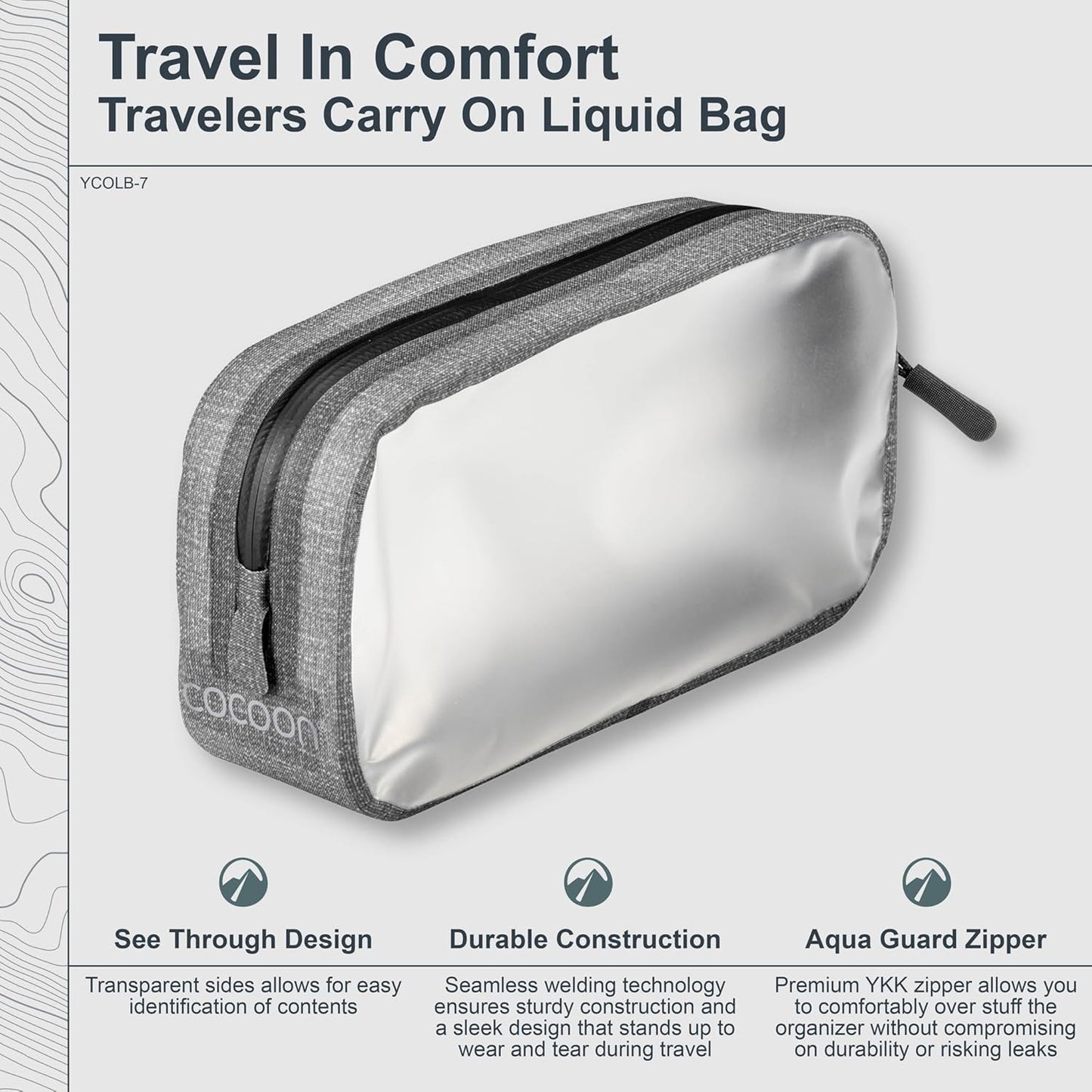 Cocoon - Premium Travelers Carry-On Liquid Bag - Stylish Heather Design for Easy Travel