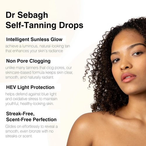 Dr Sebagh Self-Tanning Drops - Customizable Streak-Free Face Tanner | Natural Golden Glow (0.17 fl oz)