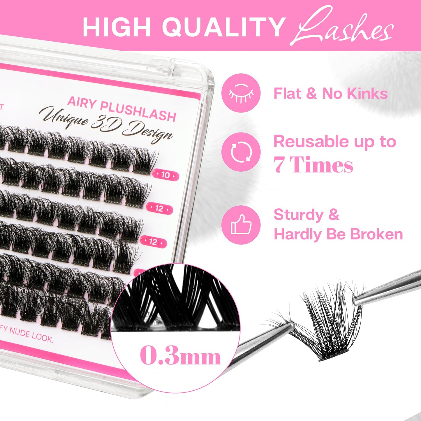 CALAILIS Lash Clusters Wispy 3D Fluffy Cluster Eyelash Extensions 96Pcs Multi-Layered Natural DIY Eyelash Clusters Soft and Reusable Volume Individual Cluster Lashes (56, 10-16MIX)