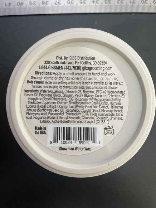 GIBS Water Wax - Medium Hold Hair Styling Product | Healthy High Shine, Water-Based, 4oz