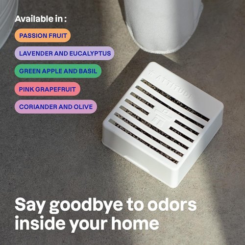 ATTITUDE Odor Eliminator - Plant-Based Air Purifier with Activated Carbon | Lavender & Eucalyptus, 8 Oz