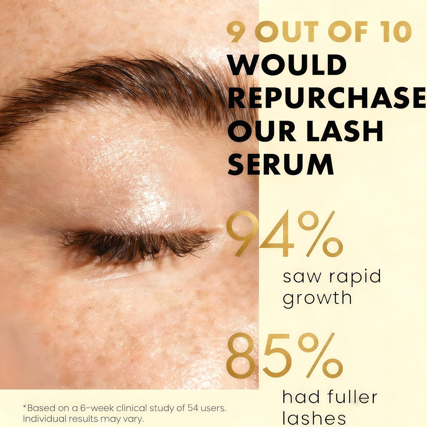 Skiennix Eyelash Growth Serum - Naturally Boosted Formula for Longer, Fuller Lashes & Brows - Black