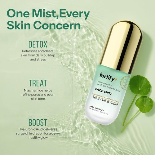 Fortify Skincare Niacinamide & Hyaluronic Acid Face Mist - 3-in-1 Hydrating & Soothing Spray - 2.87 Oz