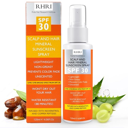 Premium SPF 30 Hair Sunscreen Spray - Non-Greasy UV Protection & Heat Defense | Prevents Color Fade & Dryness | 4 oz