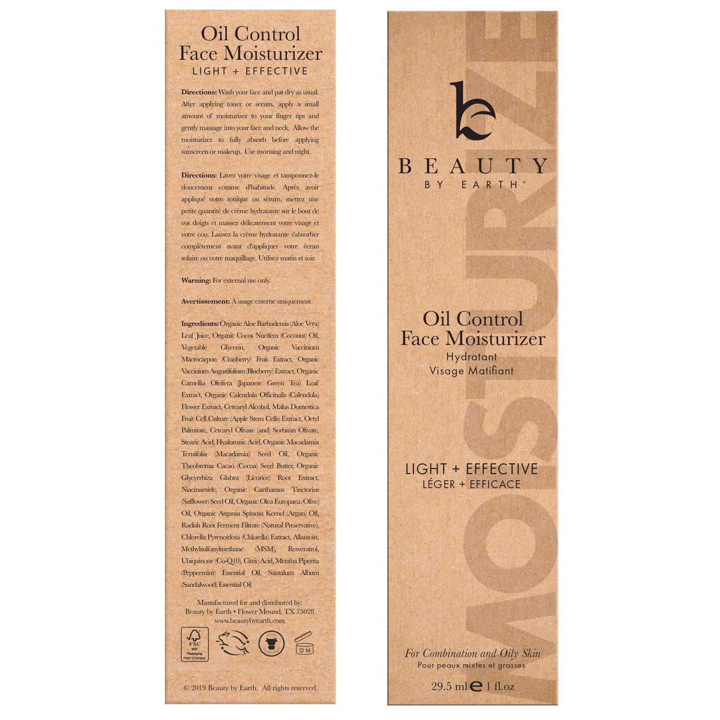Oil Control Face Moisturizer - USA Made with Natural & Organic Ingredients, Lightweight and Mattifying Moisturizer for Oily & Acne Prone Skin, Face Cream with Niacinamide and Hyaluronic Acid