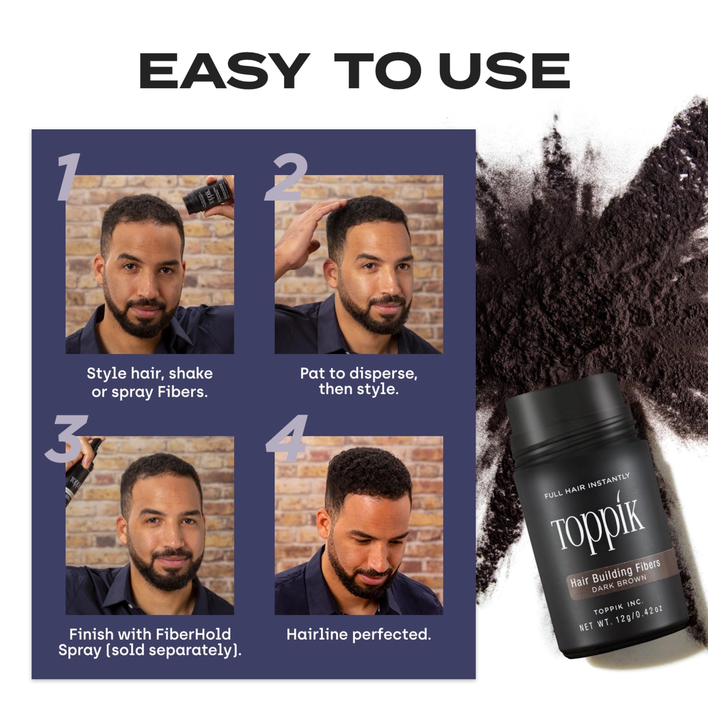 Toppik Hair Building Fibers, Auburn, 1.94 Ounce Fill In Fine or Thinning Hair, Instantly Thicker, Fuller Looking, 9 Shades for Men & Women, Keratin Protein Formula