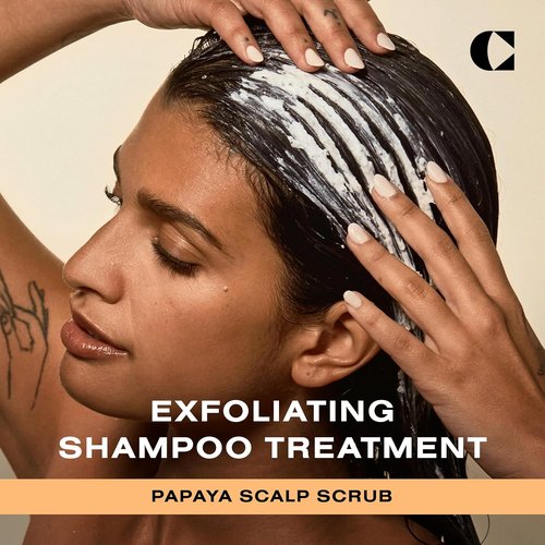 **Ceremonia Papaya Scalp Scrub - Exfoliating Shampoo Treatment with Papaya Enzymes & Pink Salt | 1.69 Fl. Oz.**