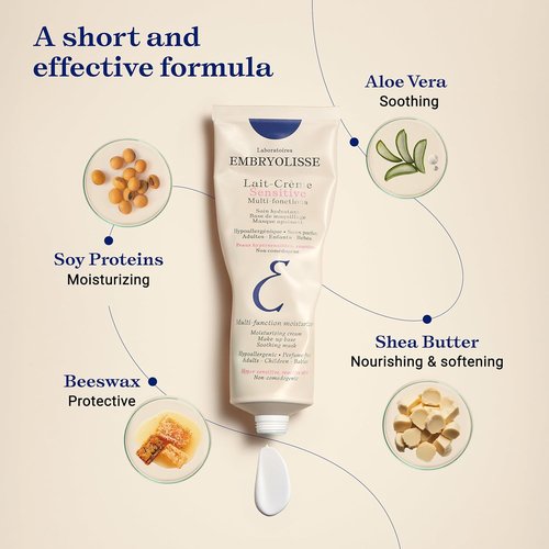 Embryolisse Lait Crème Concentre - Hypoallergenic Face Moisturizer & Makeup Primer with Aloe Vera | 75ml