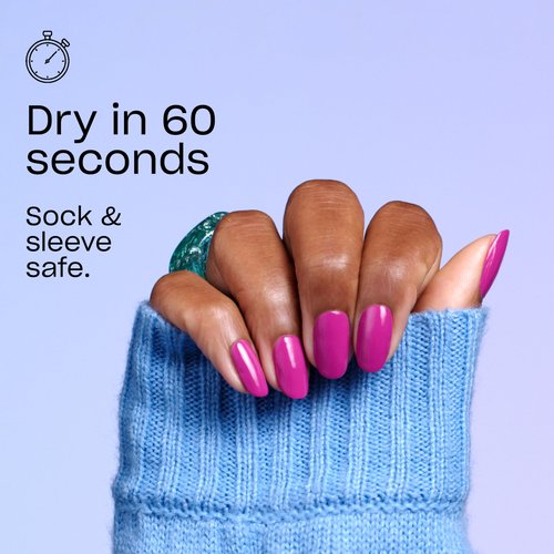 OPI RapiDry Ring the Alarm | Opaque Bright Red Shimmer Quick Dry Nail Polish | Vegan, Smudge Proof, Fast Drying
