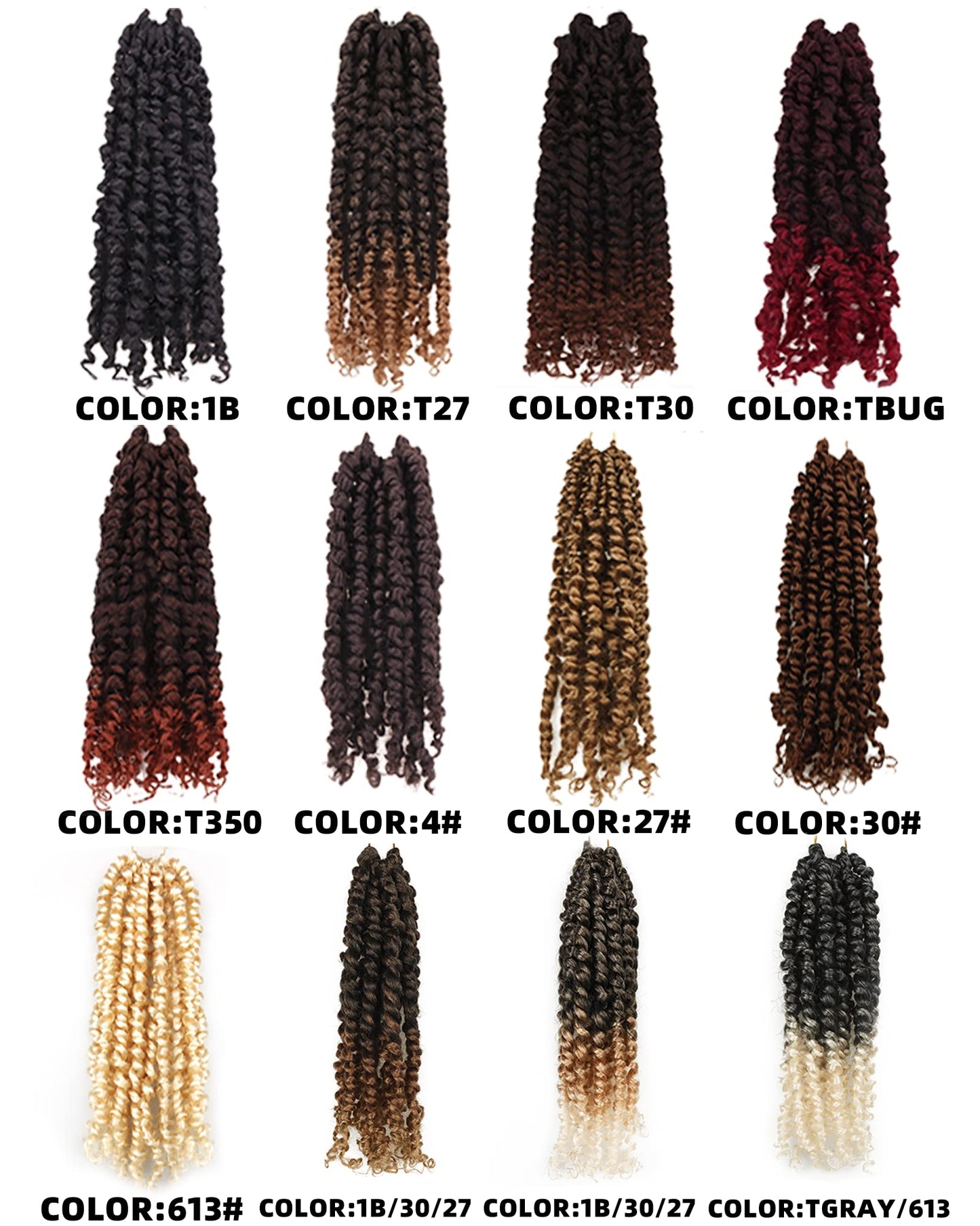 10 Inches 8 Packs Pre Looped Pretwisted Passion Twist Crochet Hair for Black Women and Kids-Natural Brown,Soft Hair Extensions Braided by Synthetic Spring Kinky Twist Bohemian Curls(10"-8 Packs,30#)