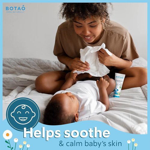 BOTAO Baby's Natural Diaper Cream - EWG Verified Organic Formula | Soothes Rashes with Aloe Vera & Calendula | 2.5 Oz