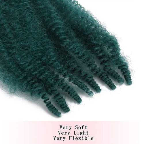 8 Packs Springy Afro Twist Hair Gureen# 16 inch Pre-Separated Kinky Marley Twist Braiding Hair Soft Synthetic Crochet for Distressed Faux Locs Spring Twist Hair Extensions for Women