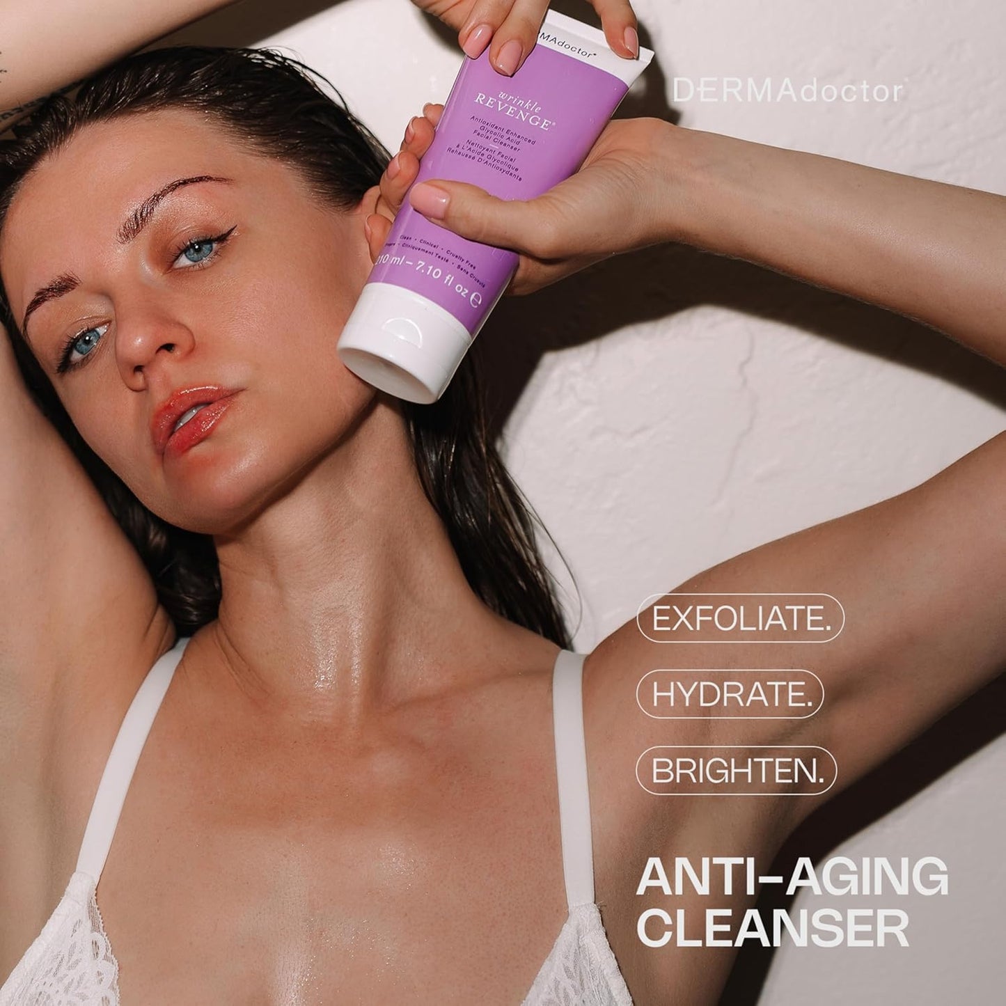 DERMAdoctor Glycolic Acid Face Wash - Exfoliating Cleanser with Antioxidants for Radiant Skin