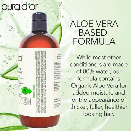 PURA D'OR Deep Moisturizing Biotin Conditioner - Thickens & Softens Dry, Frizzy Hair | 24oz