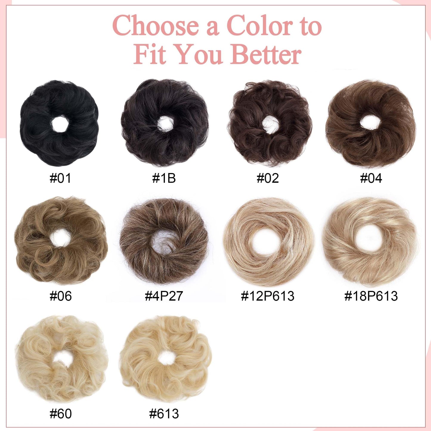 SEGO Human Hair Messy Bun Hair Piece Scrunchies Real Human Hair Wavy Curly Tousled Updo Hairpieces Donut Chignon Ponytail Extensions for Women Girls/Medium Brown