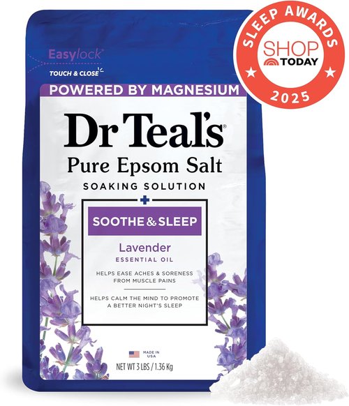 Dr Teal's Epsom Salt Soaking Solution - Soothe & Sleep with Lavender - 3 lbs for Relaxation