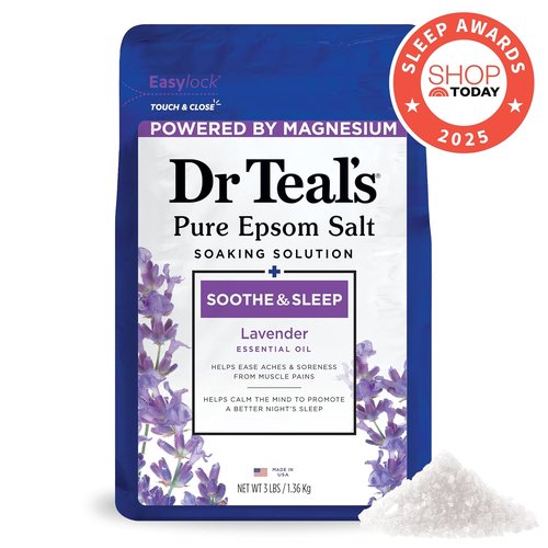 Dr Teal's Epsom Magnesium Salt Soak - Soothe & Sleep with Lavender | 3 lb (Pack of 4)
