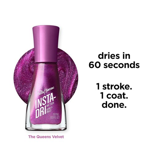 Sally Hansen Insta-Dri Nail Polish - Quick Dry, Long-Lasting Shine | Deep Royal Purple | 66 The Queens Velvet