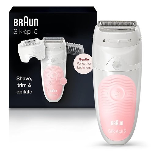 Braun Silk-épil 5 Epilator - Cordless Hair Removal Device with Shaver & Trimmer | 6-Piece Set