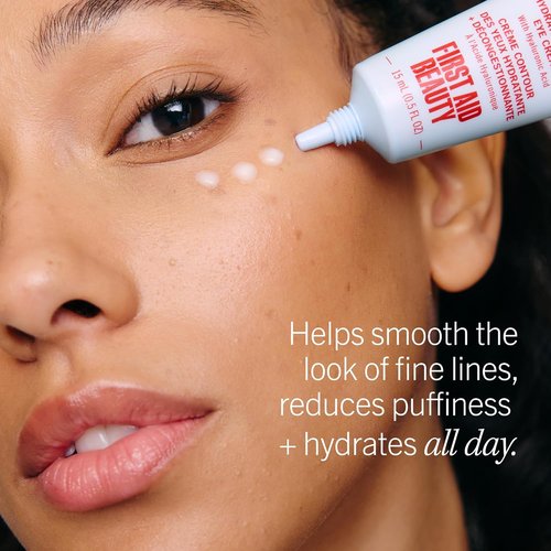 First Aid Beauty - Hydrating Eye Cream with Hyaluronic Acid | 24-Hour Moisture & Fine Line Relief, 0.5 oz